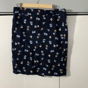 Ann Taylor Navy Floral Skirt
